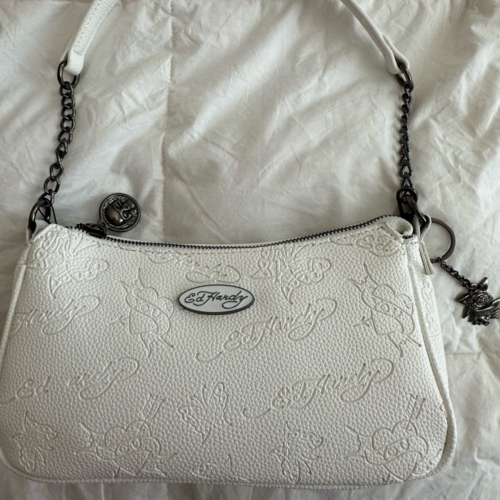 ed hardy butterfly heart detail purse